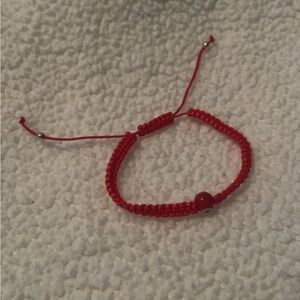 Red Braided Bracelet with Bead